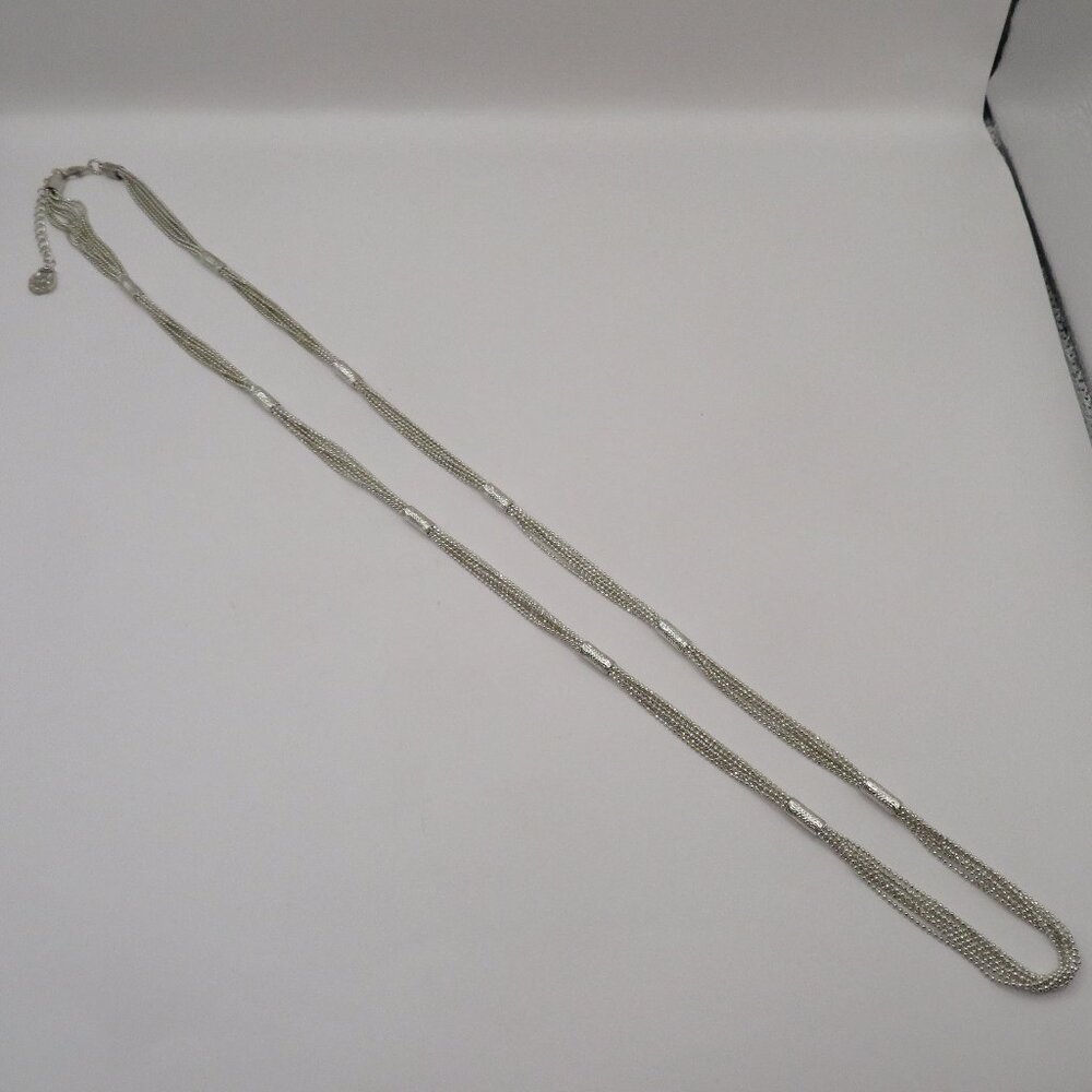 Monet Silver Tone Multi-Strand Station Necklace - Picture 7 of 10
